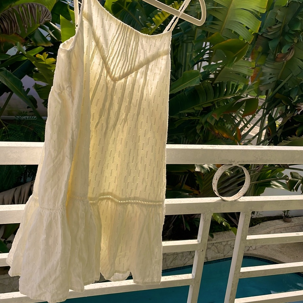Embroidered Urban Outfitters Mini Dress in white/cream